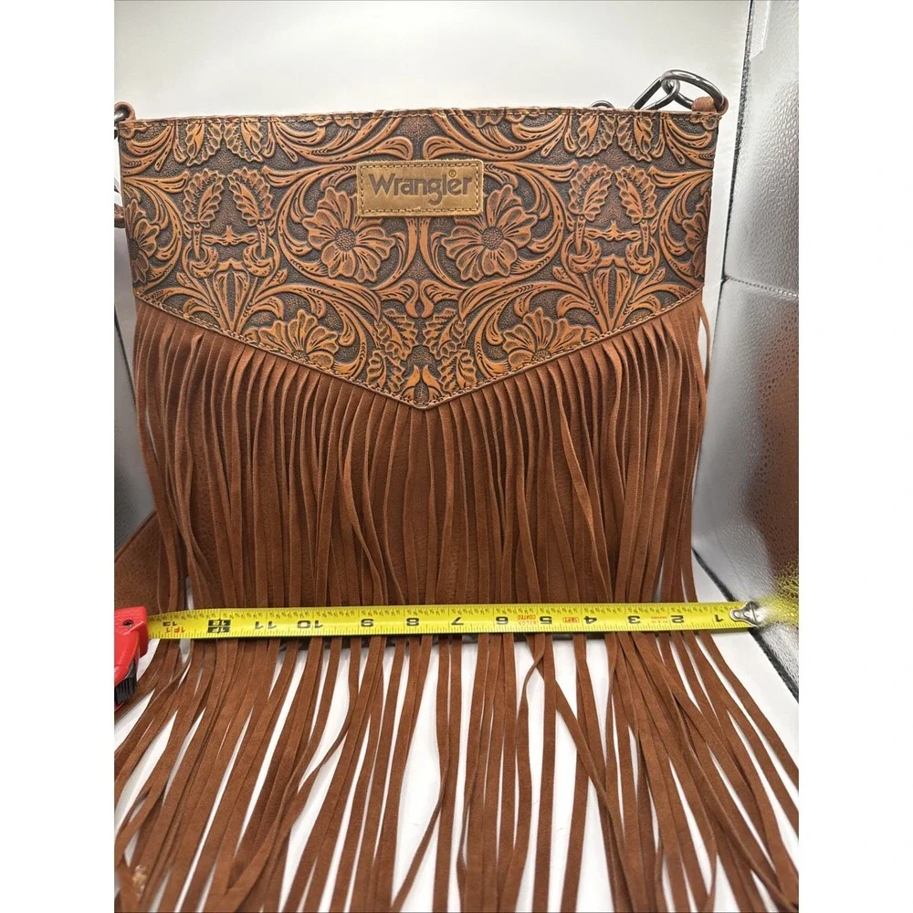 NEW Wrangler Purse Handbag Fringe Western Vintage Floral Large Bag NWT Boho